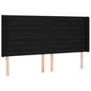 kontinentalseng med LED-lys 180x200 cm stof sort