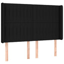 kontinentalseng med LED-lys 140x200 cm stof sort