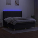 kontinentalseng med LED-lys 180x200 cm stof sort