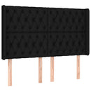 kontinentalseng med LED-lys 140x200 cm stof sort