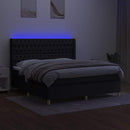 kontinentalseng med LED-lys 180x200 cm stof sort