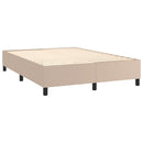 kontinentalseng LED-lys 140x190 cm kunstlæder cappuccinofarvet