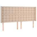 kontinentalseng LED-lys 180x200 cm kunstlæder cappuccinofarvet