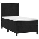 kontinentalseng med LED-lys 80x200 cm velour sort