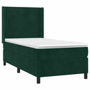 kontinentalseng med LED-lys 80x200 cm velour mørkegrøn