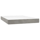 kontinentalseng med LED-lys 140x200 cm fløjl lysegrå