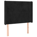 kontinentalseng med LED-lys 80x200 cm velour sort