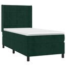 kontinentalseng med LED-lys 80x200 cm velour mørkegrøn