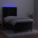 kontinentalseng med LED-lys 90x200 cm fløjl sort