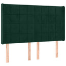 kontinentalseng med LED-lys 140x190 cm fløjl mørkegrøn
