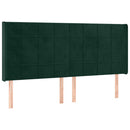 kontinentalseng med LED-lys 180x200 cm fløjl mørkegrøn