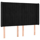 kontinentalseng med LED-lys 140x190 cm fløjl sort