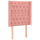 kontinentalseng med LED-lys 80x200 cm velour pink