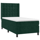 kontinentalseng med LED-lys 80x200 cm velour mørkegrøn