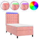 kontinentalseng med LED-lys 80x200 cm velour pink