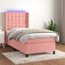 kontinentalseng med LED-lys 80x200 cm velour pink