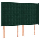 kontinentalseng med LED-lys 140x190 cm fløjl mørkegrøn