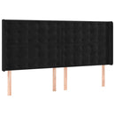 kontinentalseng med LED-lys 180x200 cm fløjl sort