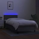 kontinentalseng med LED-lys 100x200 cm stof mørkegrå