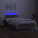kontinentalseng med LED-lys 120x200 cm stof gråbrun
