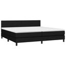 kontinentalseng med LED-lys 200x200 cm stof sort