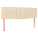 kontinentalseng med LED-lys 140x190 cm stof cremefarvet