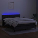 kontinentalseng med LED-lys 140x200 cm stof sort