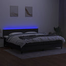 kontinentalseng med LED-lys 200x200 cm stof sort