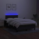 kontinentalseng med LED-lys 120x200 cm stof sort