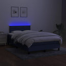 kontinentalseng med LED-lys 120x200 cm stof blå