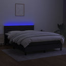 kontinentalseng med LED-lys 140x200 cm stof sort
