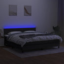kontinentalseng med LED-lys 160x200 cm stof sort