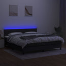 kontinentalseng med LED-lys 180x200 cm stof sort