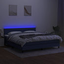 kontinentalseng med LED-lys 180x200 cm stof blå