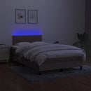 kontinentalseng med LED-lys 120x200 cm stof gråbrun