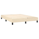kontinentalseng med LED-lys 140x190 cm stof cremefarvet