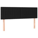 kontinentalseng med LED-lys 140x200 cm stof sort