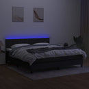 kontinentalseng med LED-lys 160x200 cm stof sort
