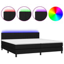 kontinentalseng med LED-lys 200x200 cm stof sort