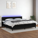 kontinentalseng med LED-lys 200x200 cm stof sort