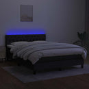 kontinentalseng med LED-lys 140x190 cm stof sort