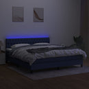 kontinentalseng med LED-lys 180x200 cm stof blå