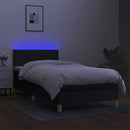 kontinentalseng med LED-lys 90x190 cm stof sort