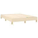 kontinentalseng med LED-lys 140x190 cm stof cremefarvet