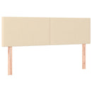 kontinentalseng med LED-lys 140x190 cm stof cremefarvet