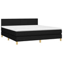 kontinentalseng med LED-lys 160x200 cm stof sort