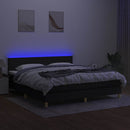 kontinentalseng med LED-lys 160x200 cm stof sort