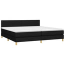 kontinentalseng med LED-lys 200x200 cm stof sort