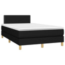 kontinentalseng med LED-lys 120x200 cm stof sort