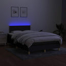 kontinentalseng med LED-lys 120x200 cm stof sort